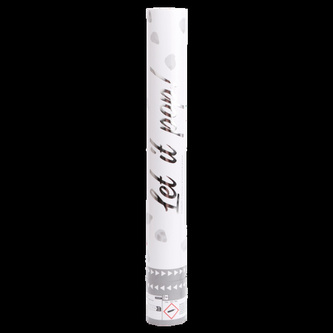 Vystřelovací konfety lístky růží bílé, papírové - 40 cm