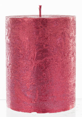 Svíčka Rustikální červená metalická - 10 x 7 cm