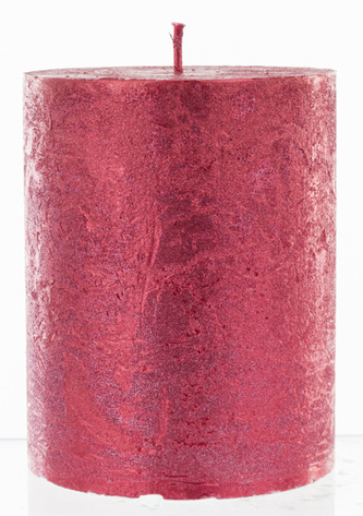 Svíčka Rustikální červená metalická - 10 x 7 cm