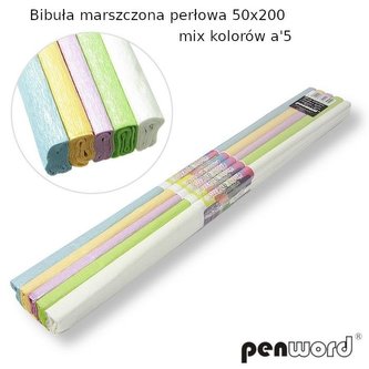 Bibuła marszczona perłowa 50x200 (5szt)