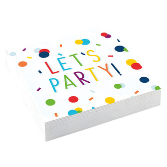 Papírové ubrousky Rainbow Confetti - Lets Party 20 ks