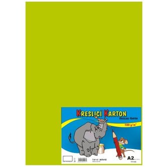 Kreslicí karton barevný A2/10/180g - zelený světle