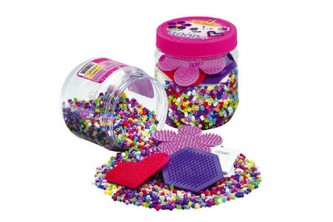 Zažehlovací korálky 4000ks + podložky s doplňky plast v dóze