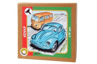 VW brouk+minibus set na klíček kov v krabičce Kovap