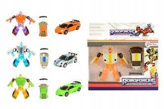 Transformer auto/robot mini plast/kov 8cm 4 barvy v krabičce 16x16x4cm