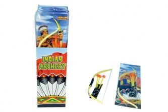 Luk indiánský + šípy s přísavkami plast 50cm v sáčku 12ks v boxu