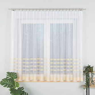 Dekorační krátká vzorovaná záclona na žabky BALBINA 160 bílá/lurex 300x160 cm MyBestHome