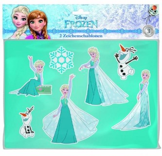 Kreslící šablony 2 ks Ledové království v sáčku 27,5x25,5cm Disney