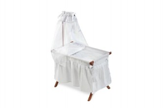 Postýlka pro panenku s nebesy bílá dřevo 40x63x95cm v krabici