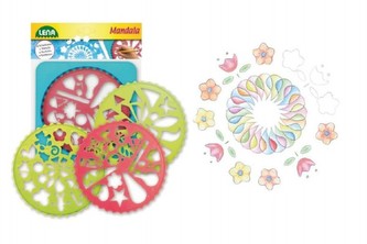 Kreslící šablony plast 4 ks Mandala v sáčku 20x25cm