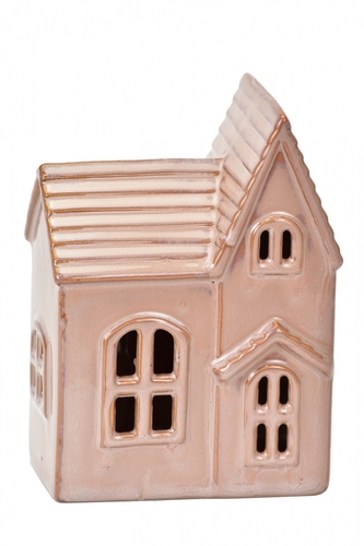 Domeček hnědý s LED osvětlením 15,3x11,4x6,9 cm