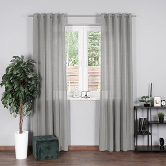 Dekorační JEMNÝ závěs s kroužky BASIC šedá 145x250 cm (cena za 1 kus) MyBestHome