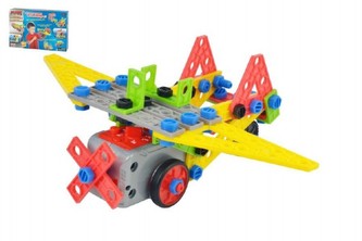 Stavebnice Variant 190 dílků s motorkem + šroubovák 6v1 plast na baterie v krabici 46x30cm