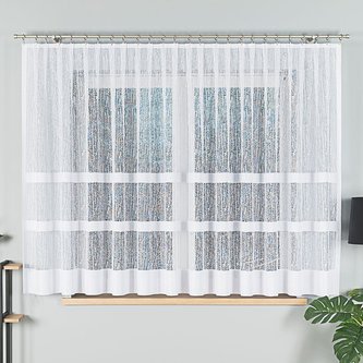 Dekorační krátká vzorovaná záclona na žabky WIKTORIA 160 bílá 410x160 cm MyBestHome