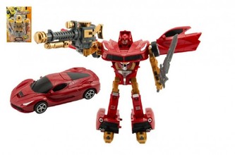 Transformer auto/robot plast 24cm asst 2 barvy na kartě