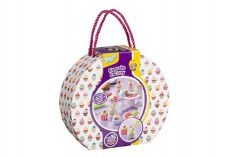 Sada na výrobu dortíků \"Továrna na dortíky\" hmota s doplňky v kartonovém kufříku 21,5x19,5x7cm