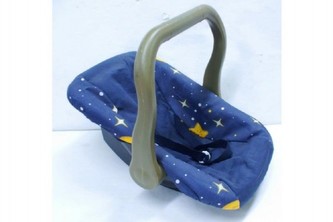 Nosítko/autosedačka s látkovým potahem pro miminko/panenku plast 48x33cm