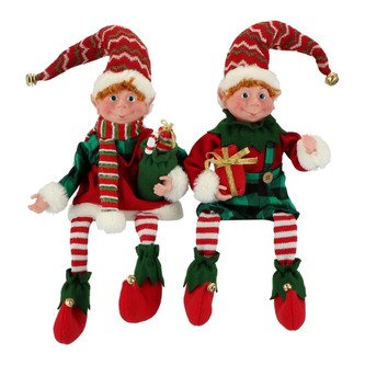 Vánoční dekorace - Skřítek Elf s visícími nohama 64 cm (2 varianty)