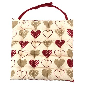 HOME ELEMENTS Podsedák prošívaný 40x40 cm, Srdcový motiv