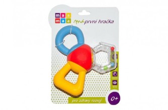 Chrastítko plast 10cm na kartě 0+