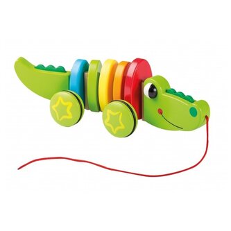 Dřevěný tahací krokodýl