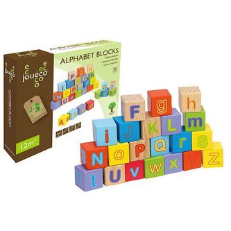 Dřevěné kostky s písmeny a čísly 30 ks