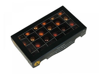 Skleněné baňky tmavě hnědé 2,5 cm, sada 24 ks