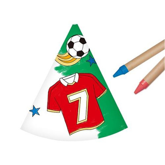 Party čepičky k domalování - fotbal 6 ks