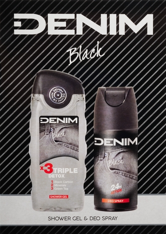 Denim Set Black dárková kazeta pro muže 2 ks