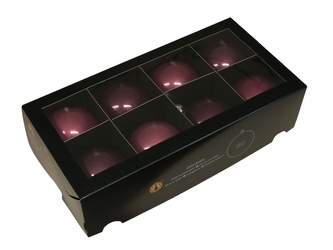 Skleněné baňky orchidej 8 cm, sada 8 ks