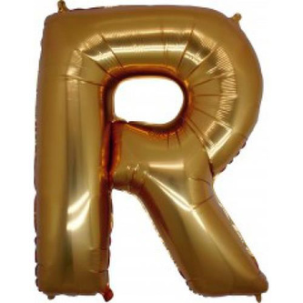 Foliové písmeno R zlaté 102 cm