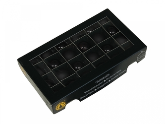 Skleněné baňky černé 2,5 cm, sada 24 ks