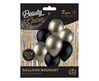 Bukiet balonowy B&C prosecco-czarny 7szt