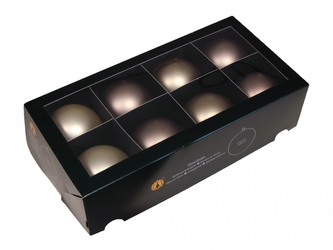 Skleněné baňky barva březová 8 cm, sada 8 ks