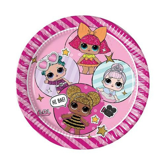 Party papírové talíře LOL Surprise - metalické 23 cm
