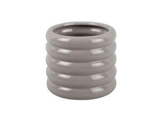 Květináč Bobbly glazovaný malý keramický šedý Present Time