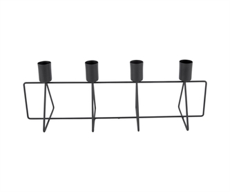 Svícen na 4 svíčky Row černá Present Time