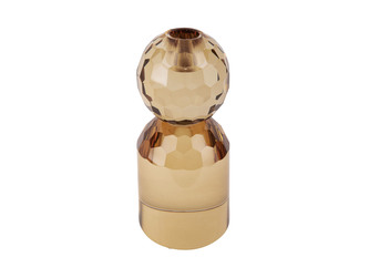 Skleněný svícen Crystal Ball 14,3 cm L hnědý Present Time