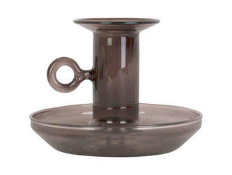 Skleněný svícen s malým uchem Classic Light čokoládově hnědý 7,5 cm Present Time