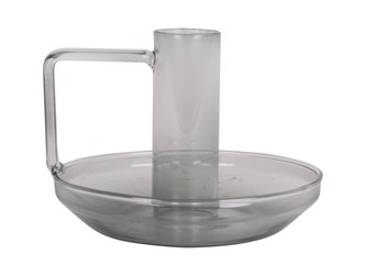 Skleněný svícen s uchem Modern Light černý 7,5 cm Present Time