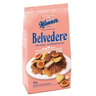 Sušenky Manner Belvedere, 400 g , mix druhů