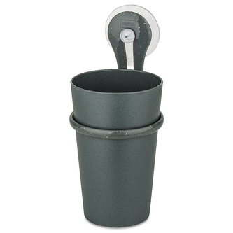 Loop závěsný kelímek na přísavku na kartáčky tmavě šedý Organic KOZIOL
