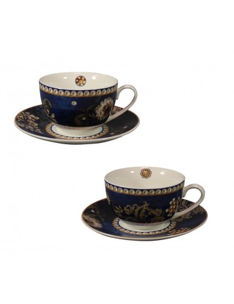 Sada 2 šálků s podšálky 200 ml Danubio Blu BRANDANI