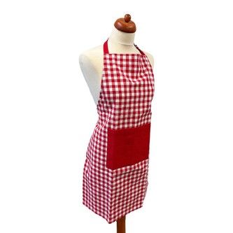 HOME ELEMENTS Kuchyňská zástěra 60*80 cm, Červené káro