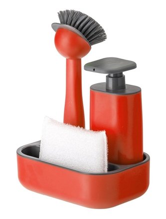 Set ke dřezu dávkovač na jar, houbička a kartáč na nádobí RENGO VIGAR