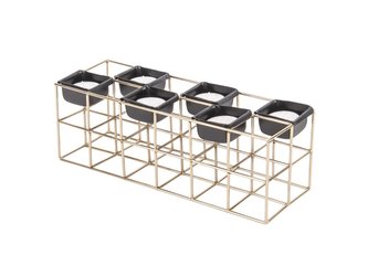 Obdélníkový svícen na 6 čajových svíček Structure Present Time