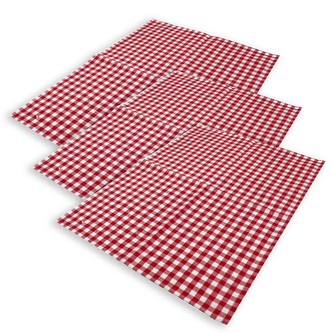 HOME ELEMENTS Sada 3 utěrek 50*70 cm, Červené káro