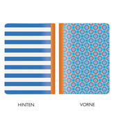 Notýsek/Zápisník A6 ,,TWO IN ONE"zepředu modré květy, zezadu pruhy CEDON