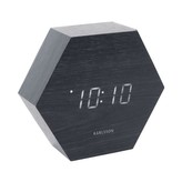 Budík Hexagon s LED displejem Karlsson