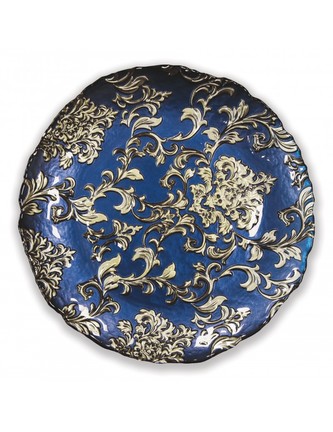Tác/talíř skleněný 32 cm Danubio Blu BRANDANI